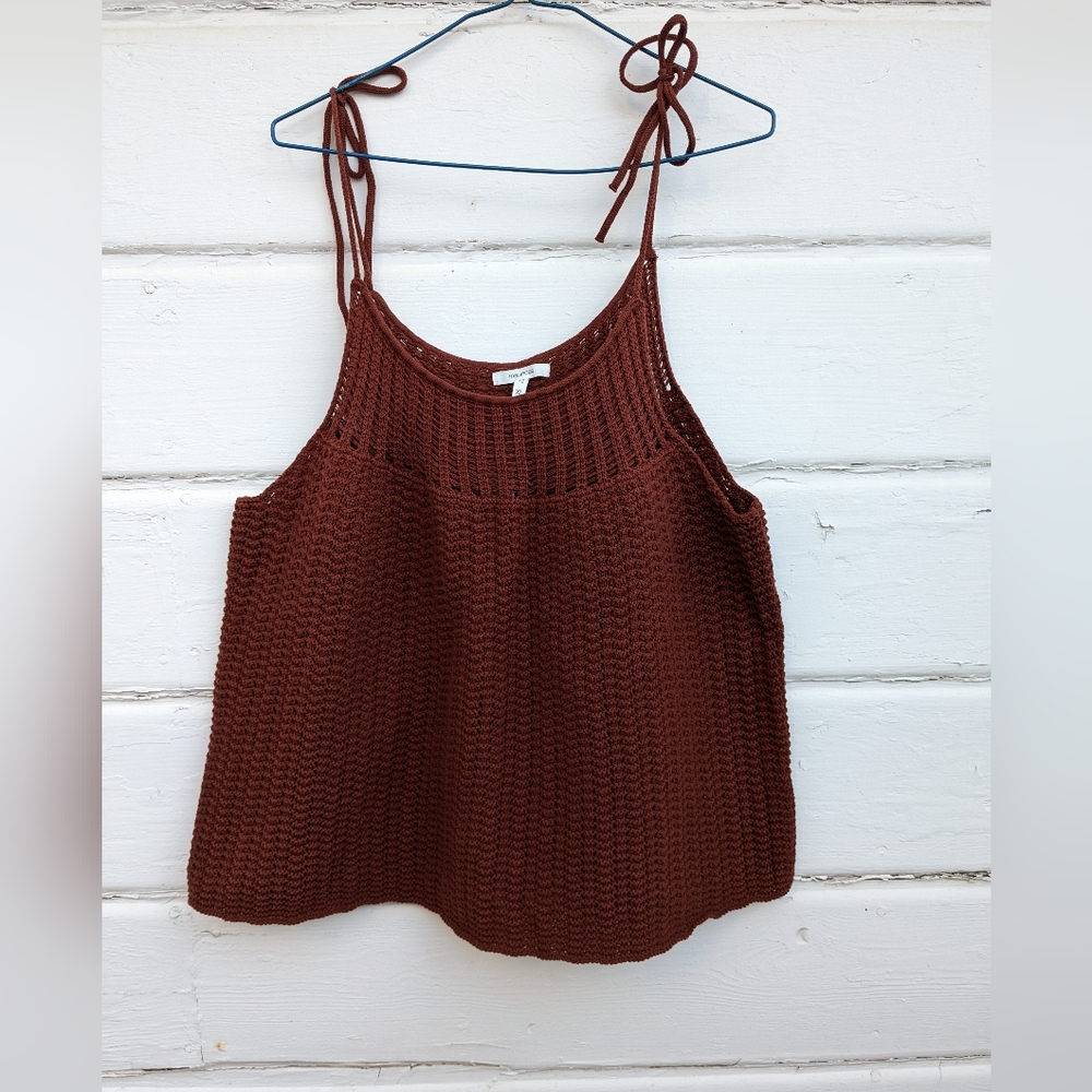 Maurices XL Cotton Blend Tank Top in Rust Brown Spaghetti Strap NWT